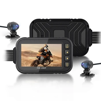 Полный Корпус Водонепроницаемый 3-Дюймовый WiFi Moto Rcycle Dash Cam С Двойным Объективом FHD 1080P DVR Камера Moto Driving Recorder Черный Ящик