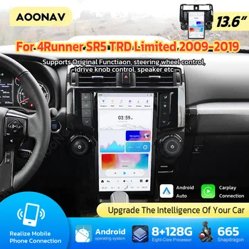 13,6-дюймовый Android-дисплей для Toyota 4Runner SR5 TRD 2009-2019, автомобильное радио, GPS, мультимедийное головное устройство, Авто Беспроводной Carplay