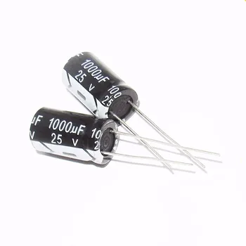 В компонент алюминиевого электролитического конденсатора 1000 МКФ 25 В 10 * 13 мм 25 В 1000 мкФ Подключаемый модуль (10 шт.)