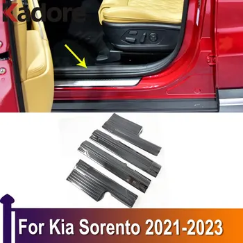 Для Kia Sorento 2021 2022 2023 Внутренняя отделка порога автомобиля Накладка на порог Педали Накладные Накладки Аксессуары Наклейка