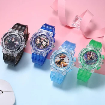 Светящиеся часы в стиле аниме Ghost Slayer, Детские часы с героями мультфильмов, Женские Мужские Подарки на День рождения, Рождество, Праздничные подарки