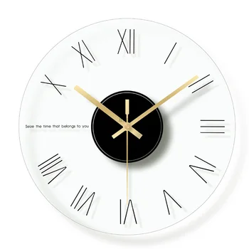 Простая домашняя гостиная Romm Decor Настенные часы Стеклянные Цифровые часы Часы без звука Кварцевые подвесные часы Современный дизайн Украшения дома
