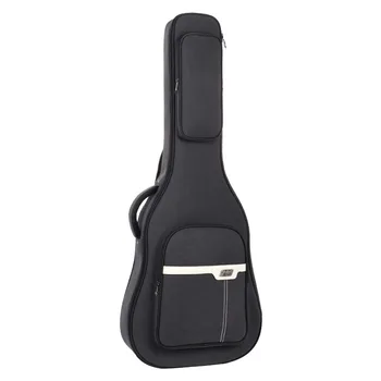 Черная сумка для гитары 40/41-дюймовый Носимый гитарный рюкзак 36/38 Фолк-классический утолщенный водонепроницаемый Оксфордский футляр для баса
