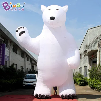 Гигантский надувной белый медведь высотой 6 метров для наружного украшения / мультяшный белый медведь, игрушки на воздушном шаре для продажи