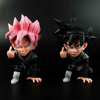13 см Японского Аниме Dragon Ball Z Черная Фигурка Гоку ПВХ GK Goku Коллекция Фигурок для среднего пальца Figura Toys