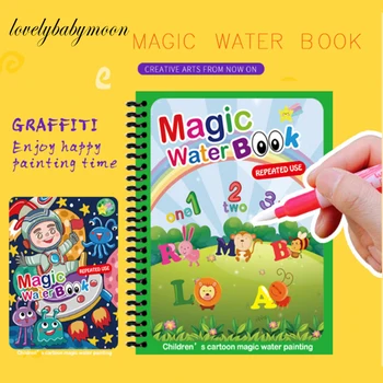 Волшебная книга для рисования водой, книжка-раскраска, каракули, волшебная ручка, доска для рисования, детские игрушки