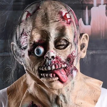 Страшная реалистичная маска зомби из латекса, Кровавые маски на всю голову для Хэллоуина, костюм для вечеринки в честь Хэллоуина, головной убор для косплея, реквизит