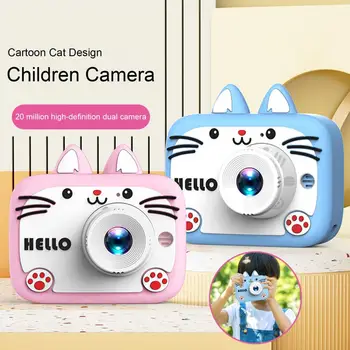 Детская камера X900 с мультяшным котом, детская селфи-камера, цифровая камера HD, селфи-видео, макросъемка, цифровая камера для путешествий