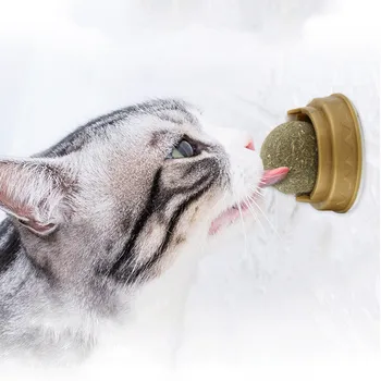 Натуральная кошачья мята, игрушка-мячик для кошек, прилипающий к стене, лакомство Healthy Natural Удаляет комочки шерсти, способствующие пищеварению, перекус из кошачьей травы для домашних животных