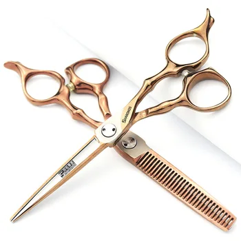 Плоские ножницы с регулируемой гайкой с бриллиантами для утончения зубных ножниц, набор ножниц для подстригания волос для начинающих косметологов, 6 дюймов