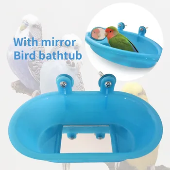 Раковина для ванны Blue Parrot, 1 шт., Прочные пластиковые игрушки для душа в виде окуня с зеркалом, переносная клетка для птиц, подвесные аксессуары для купания