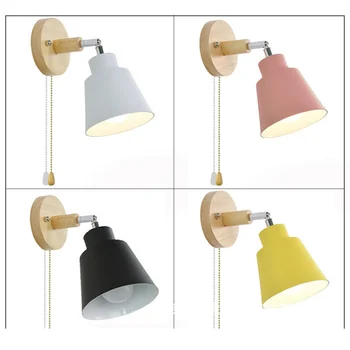 Скандинавский светодиодный настенный светильник, современный минималистичный прикроватный светильник для спальни, Креативный светильник для лестницы, Украшение для гостиной Вращающимся настенным светильником