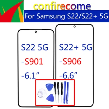 Для Samsung Galaxy S22 5G S901 Сенсорная панель Переднее Внешнее Стекло Для S22 + S22 Plus 5G S906 Замена ЖК-стеклянного объектива