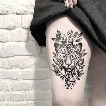 Водонепроницаемая временная татуировка наклейка леопард оливковый лист пантера татто флэш тату поддельные татуировки для леди мужчины женщины