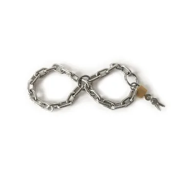 наручники свободного размера из нержавеющей стали, БДСМ-бондаж, рабская ручная цепь, наручники для рук, фетиш для взрослых, металлические секс-игрушки для взрослых для пар