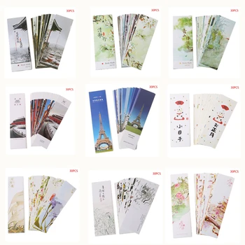 30шт Креативных бумажных закладок в китайском стиле, Открытки для рисования, Ретро Красивые закладки в штучной упаковке, Памятные подарки