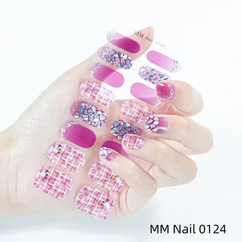 16ШТ Наклейки для ногтей полупрозрачные наклейки для лака для ногтей для женщин и девочек самоклеящиеся 3D наклейки для декора ногтей