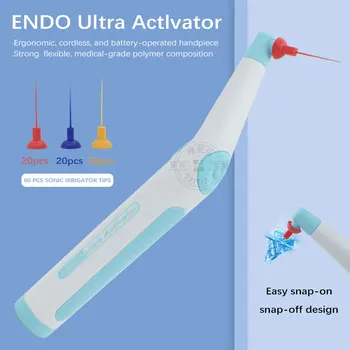Беспроводной стоматологический звуковой ирригатор Стоматологический инструмент Endo Cleaning Endo File Звуковой активатор для чистки корневых каналов с наконечником 60шт