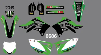 0686 Комплекты наклеек с изображением мотоциклетной команды и фонов для Kawasaki KXF450 2013