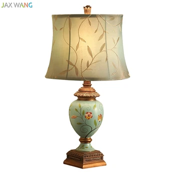 Креативный тканевый абажур JW в европейском стиле, настольные лампы из смолы, настольные лампы для гостиной, украшения прикроватной тумбочки в спальне