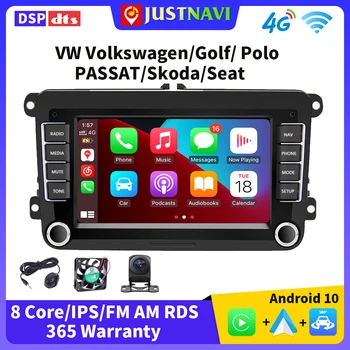 JUSTNAVI Автомобильный Радиоприемник Android 10 GPS WIFI 4G Для VW Volkswagen/Golf Polo/PASSAT/Skod Автомобильный Мультимедийный плеер Carplay Автоматическая Навигация