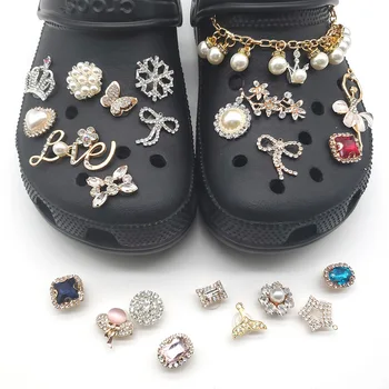 Женские роскошные жемчужные цепочки, пряжка для обуви crocs, Подвески для обуви crocs, Аксессуары для обуви для девочек, Подарки для детских вечеринок
