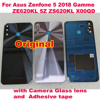 Оригинальная Задняя Крышка Дверцы Корпуса Для Asus Zenfone 5 2018 Gamme ZE620KL 5Z ZS620KL Задняя Крышка Батарейного Отсека со Стеклянным Объективом Камеры