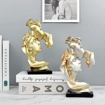 Фигурки Статуэтки из смолы для поцелуев для домашнего декора Скульптура любимых людей Украшение дома Современный офис Скандинавия