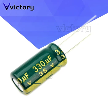 10 шт Алюминиевый электролитический конденсатор 330 мкФ 35 В 8 * 16 мм 10 X 13 мм Радиальный электролитический конденсатор