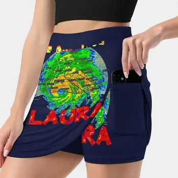 Я пережила ураган Лаура-С текстом урагана Юбки Женская мода 2022 Брючная юбка Мини-юбки Офисная Короткая юбка Ураган