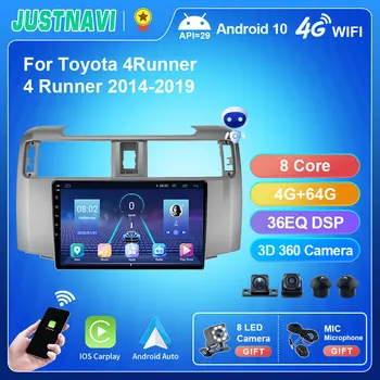 JUSTNAVI 2 DIN Android10.0 Автомагнитола Для Toyota 4Runner 4 Runner 2014-2019 Мультимедийный Стереоприемник Авторадио GPS Навигация