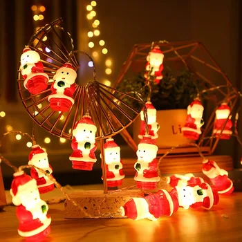 Рождественское украшение Светодиодная гирлянда Снежинка Снеговик Санта Клаус Рождественская Елка Гирлянда Рождественская Елка Украшение для дома