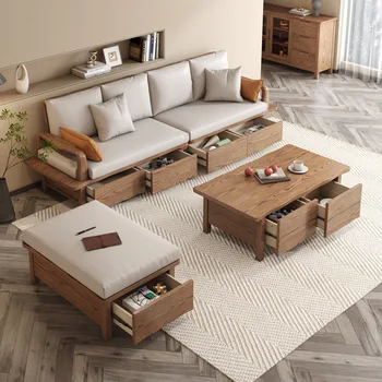 Мебель в японском стиле, Деревянная кладовая, гостиная, домашний диван, современный секционный диван