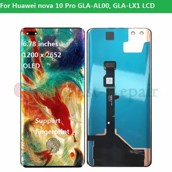 6,78 Дюймов Оригинальный OLED Для Huawei Nova 10 Pro ЖК-дисплей Сенсорный Экран Для Nova 10 Pro GLA-AL00, GLA-LX1 Экран дисплея