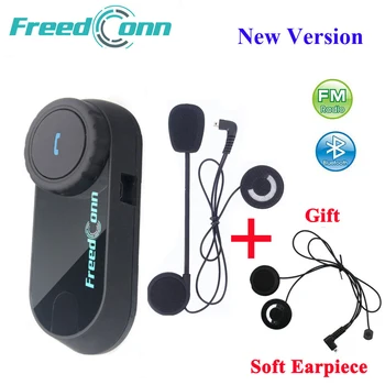 FreedConn Мотоциклетный домофон Bluetooth Шлем Гарнитура T-COM FM 2 райдера BT Переговорное устройство Moto Intercomunicador + мягкий микрофон