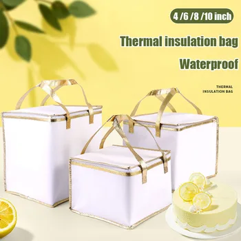 Термоизолированная сумка для торта, офисная водонепроницаемая нетканая сумка-холодильник для кондитерских изделий, контейнер для напитков для пикника