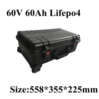 60V 60Ah 80Ah 64V lifepo4 не li-po переносной чехол для колесной тележки BMS IP67 IK08 для электроинструмента e-bike трехколесный велосипед + зарядное устройство