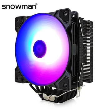 SNOWMAN 6 Тепловых Трубок CPU Cooler ARGB 120 мм PWM 4-Контактный ПК-Радиатор Тихий для Intel LGA 2011 1700 1150 1151 AMD AM4 CPU Вентилятор Охлаждения