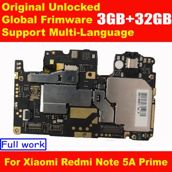 Оригинальная Разблокированная Материнская Плата Для Xiaomi Redmi Note 5A Prime 32GB Материнская Плата С Чипами И Гибким Кабелем Global Frimware MIUI