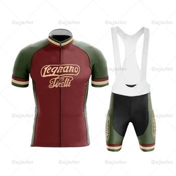 Красный и зеленый комплект из джерси в стиле ретро, Летний нагрудник, шорты, одежда для велоспорта, мужские майки для шоссейных велосипедов, Ropa Ciclismo Hombre