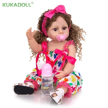 KUKADOLL 22-дюймовая Кукла Reborn Babies С Полным Силиконовым Телом, Красивая Девочка, Товарищ По Играм, Игрушка Для Новорожденных, Подарок На День Защиты Детей