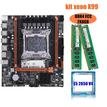 Комбинированный комплект материнской платы X99 LGA 2011-3 Xeon E5 2650 V4 CPU DDR4 16 ГБ (2ШТ 8G) ECC-памяти 2133 МГц