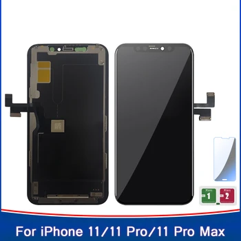 Тестовый OLED-дисплей INCELL для iPhone 11 11Pro 11 Pro Max Замена ЖК-дисплея с сенсорным экраном и цифровым преобразователем в сборе + закаленное стекло