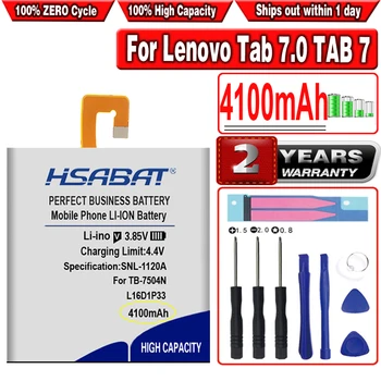 Аккумулятор HSABAT 4100mAh L16D1P33 для планшетных ПК Lenovo Tab 7.0 TAB 7 TB-7504N TB-7504F 7504X
