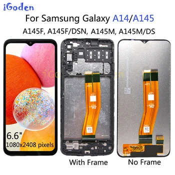 Оригинал для Samsung Galaxy A14 A145F, A145F/DSN ЖК-дисплей С сенсорным Экраном Дигитайзер В сборе Для Samsung A145 lcd A145M A145M/DS