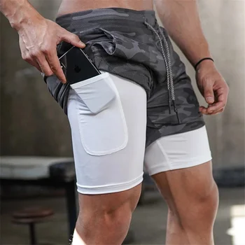 Летние мужские брюки для фитнеса 2 в 1 YMS, быстросохнущие мужские брюки для бодибилдинга