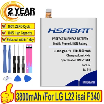 HSABAT Лидирующий бренд, 100% Новый аккумулятор емкостью 3800 мАч для LG BL-T11 L22 isai F340 EAC62218301 в пределах номера отслеживания