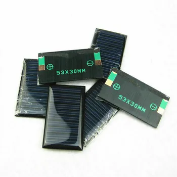 10 Шт./лот 5V 30mA 53X30mm Micro Mini Панель Солнечных Батарей Малой Мощности Для DIY Игрушки 3.6 V Аккумулятор Солнечный Свет Солнечная Батарея Солнечная Панель Новый