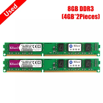 Используемая оперативная память Kllisre DDR3 4GB 1333MHz 1600MHz 8GB (4GB * 2шт) PC3 CL9 CL11 1.5V для настольных компьютеров Dimm RAM