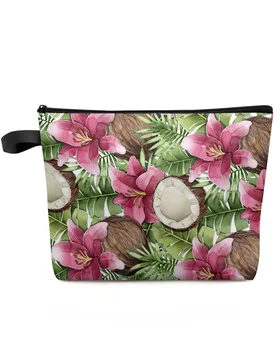 Дорожная косметичка из листьев тропической кокосовой пальмы большой емкости, Портативная сумка для хранения косметики, женский водонепроницаемый пенал